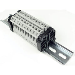 Terminal Blocks; Block Type: Multi-Pole; Passthrough; Mounting Type: Panel Mount; Voltage: 300; Amperage: 50; Number of Contacts: 20; Number of Poles: 10; Number of Rows: 2; Maximum Compatible Wire Size (sq mm): 10; Maximum Compatible Wire Size (AWG): 8;