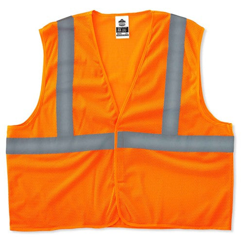 8205HL 2 XL/3 XL Econo 2 Hook & Loop Orange Vest - Makers Industrial Supply