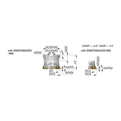 Indexable High-Feed Face Mills; Minimum Cutting Diameter: 2.4055 in; Maximum Cutting Diameter: 3.0000 in; Maximum Depth Of Cut: 0.0590 in; Arbor Hole Diameter (mm): 1.00; Compatible Insert Size Code: 0904; Maximum Ramping Angle: 0.6; Series: TXSW; Cutter