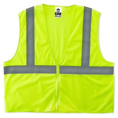 8205Z L/ XL Econo 2 Zipper Lime Vest - Makers Industrial Supply