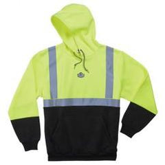 8293 2XL LIM/BLK HOODED SWEATSHIRT - Makers Industrial Supply