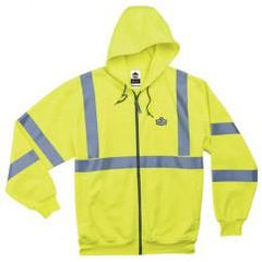 8392 M LIME ZIPPER HOODED SWEATSHIRT - Makers Industrial Supply