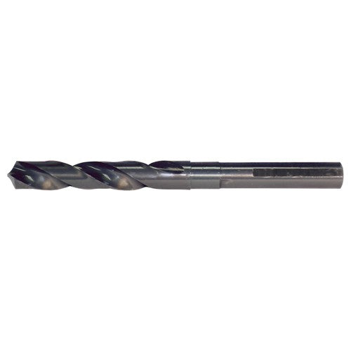 33/64 RHS / RHC HSS 118 Degree Radial Point 1/2 Reduced Shank Silver & Deming Drill - Steam Oxide - Exact Industrial Supply