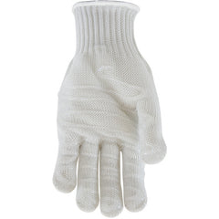 ‎22-601LHXL SS Engineered Yarn Glove - 3-str S-Steel Wr-Core/Poly - Hvy Wgt 1 Side Silagrip Coat - Wht - F-Fgr - Exact Industrial Supply