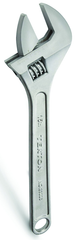 1-3/4'' Opening - 15'' OAL - Chrome Plated Adjustable Wrench - Makers Industrial Supply