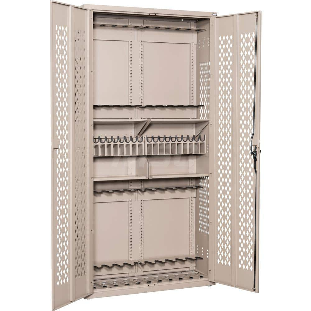 Gun Cabinets & Accessories; Type: Weapon Rack; Width (Inch): 42; Depth (Inch): 15; Height (Inch): 84; Type of Weapon Accomodated: M16; M4; M9; Gun Capacity: 24; Color: Stealth; Battleship Gray; Desert Sand