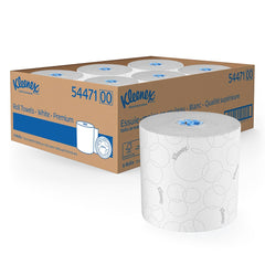 Paper Towels: Hard Roll, 6 Rolls, Box, 1 Ply, White 500' Roll Length