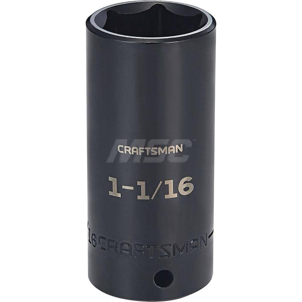 Impact Socket: 1/2″ Drive 6-Point, Black Oxide