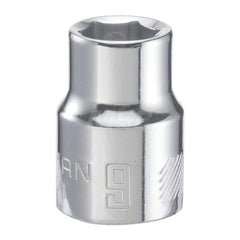 Hand Socket: 3/8″ Drive, 9 mm Socket, 6-Point Chrome-Plated & Polished