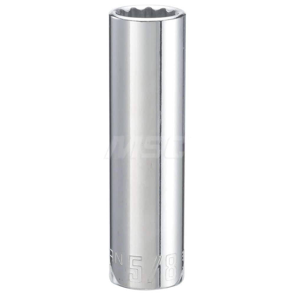 Hand Socket: 1/2″ Drive, 5/8″ Socket, 12-Point Chrome-Plated & Polished