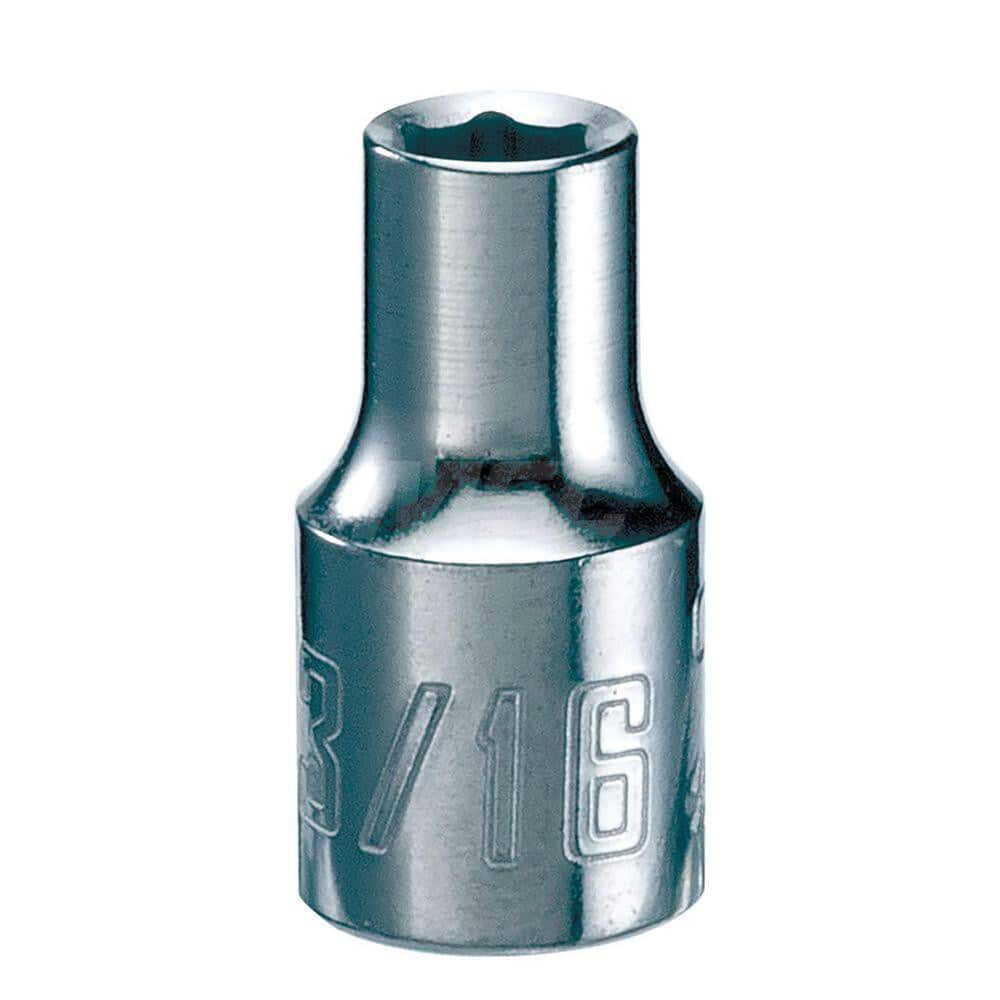 Hand Socket: 1/4″ Drive, 3/16″ Socket, 6-Point Chrome-Plated & Polished