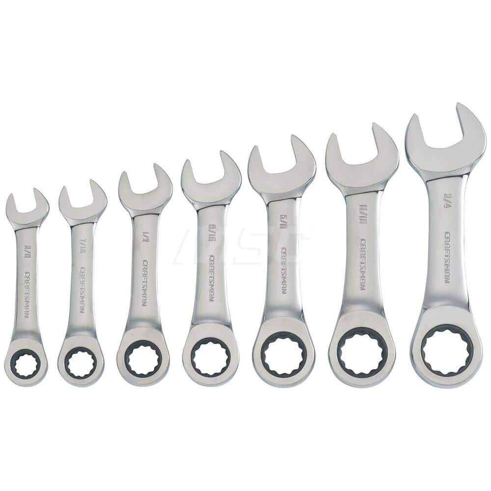 Wrench Set: 7 Pc, Inch Polished Chrome Finish