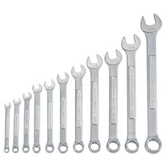 Wrench Set: 11 Pc, Inch Chrome-Plated