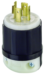 20 Amp; 125/250 Volt; NEMA L14-20P; 3P; 4W; Locking Plug; Industrial Grade; Grounding - Black-White - Makers Industrial Supply