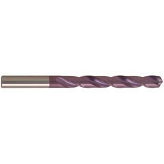 #38 Dia. × 2.58 mm Shank × 30 mm Flute Length × 57 mm OAL, Jobber, 118°, nano-FIREX, 2 Flute, External Coolant, Round Solid Carbide Drill