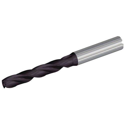 6.6 mm Dia. × 8 mm Shank × 53 mm Flute Length × 3.58″|91 mm OAL, 140°, TiAlN, Coolant Thru, Round Solid Carbide Drill - Exact Industrial Supply