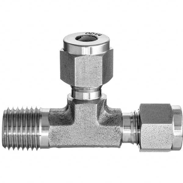 Value Collection - Metal Compression Tube Fittings Type: Male Run Tee End Connections: Comp x Comp x MNPT - Makers Industrial Supply