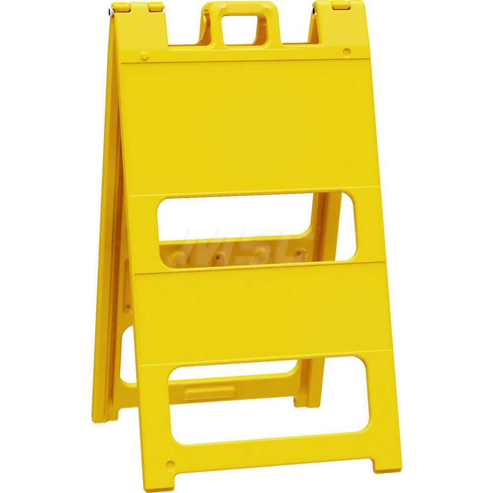 Traffic Barricades; Type: Type I & II; Barricade Height (Inch): 45; Material: Plastic; Barricade Width (Inch): 25; Reflective: Yes; Compliance: MASH Compliant; MUTCD; Color: Yellow; Weight (Lb.): 16.0000; Top Panel Height (Inch): 12; Top Panel Width (Inch