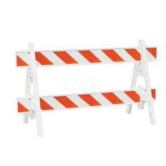 Traffic Barricades; Type: A-Frame; Barricade Height (Inch): 40; Material: Plastic; Barricade Width (Inch): 29; Reflective: Yes; Compliance: None; Color: White; Weight (Lb.): 6.0000; Top Panel Height (Inch): 8; Top Panel Width (Inch): 120; Bottom Panel Hei