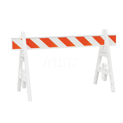 Traffic Barricades; Type: A-Frame; Barricade Height (Inch): 40; Material: Plastic; Barricade Width (Inch): 29; Reflective: Yes; Compliance: None; Color: White; Weight (Lb.): 6.0000; Top Panel Height (Inch): 8; Top Panel Width (Inch): 72; Additional Inform