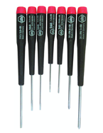 7 Piece - Precision Slotted & Phillips Screwdriver Set - #26190 - Includes: Phillips #00 - 1 Slotted 1.5 - 3mm - Makers Industrial Supply