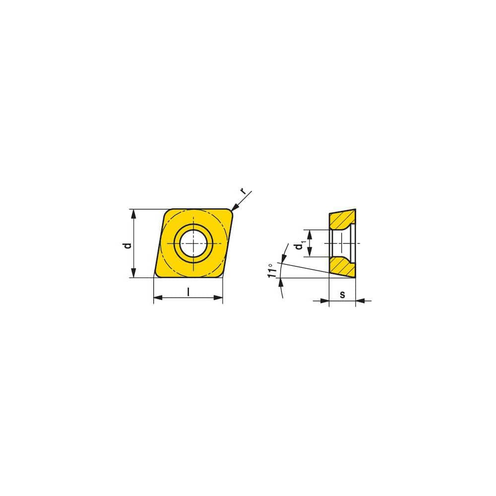 Milling Insert:  CPMT 060304EN CTPP235,  CTPP235,  Solid Carbide N/A Finish,