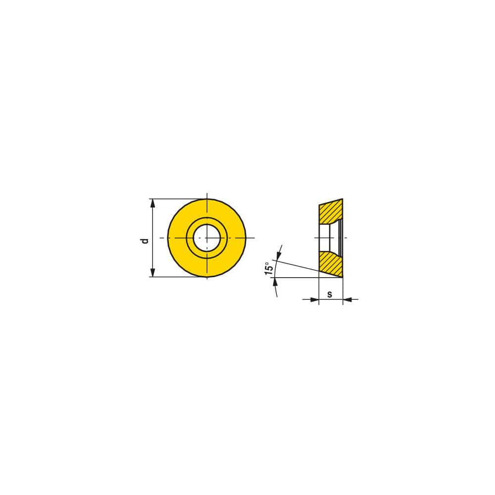 Milling Insert:  RDMX 1604MOT WAN1240,  WAN1240,  Solid Carbide N/A Finish,  1.0000″ OAW