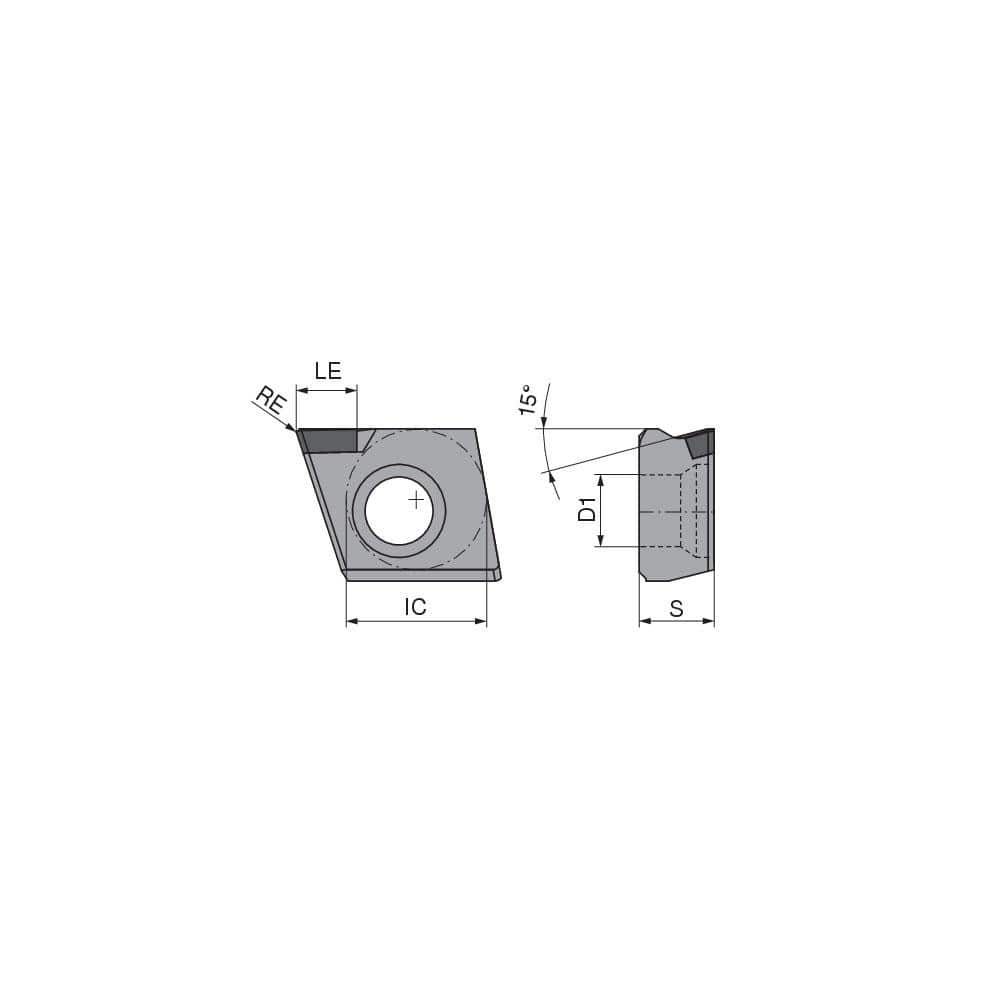 Milling Insert:  ZNHW 1205ZZSR-5003-Q CTD4205,  CTD4205,  Polycrystalline Diamond N/A Finish,