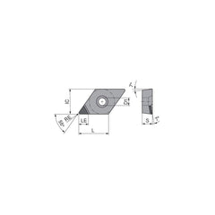 Turning Insert:  DCGT32.5.5FNA3 CTDMD05,  Polycrystalline Diamond Neutral,  0.0079″ Corner Radius,  55.0 &deg N/A Diamond,  Series  DCGT