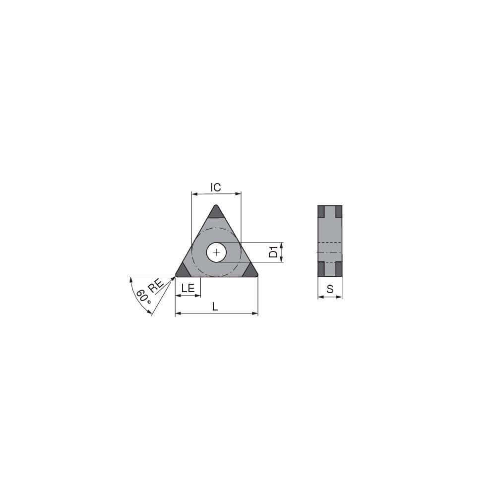 Turning Insert:  TNGA332TN009DM3,  Polycrystalline Cubic Boron Nitride TiCN Finish,  Neutral,  0.0315″ Corner Radius,  60.0 &deg N/A Triangle,  Series  TNGA