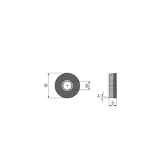 Turning Insert:  RCGW0602M0FNF6 CTDPD20,  Polycrystalline Diamond Uncoated Finish,  Neutral,  0.1181″ Corner Radius,  0.0 &deg N/A Round,  Series  RCGW