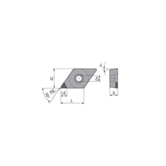 Turning Insert:  DCGW21.5.5FNA3 CTDMD05,  Polycrystalline Diamond Neutral,  1/4″ Inscribed Circle,  0.0079″ Corner Radius,  55.0 &deg N/A Diamond,  Series  DCGW