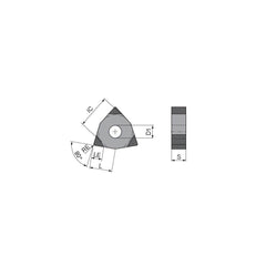 Turning Insert:  WNGA432TN020FV4,  Polycrystalline Cubic Boron Nitride Uncoated Finish,  Neutral,  1/2″ Inscribed Circle,  0.0315″ Corner Radius,  80.0 &deg N/A Trigon,  Series  WNGA