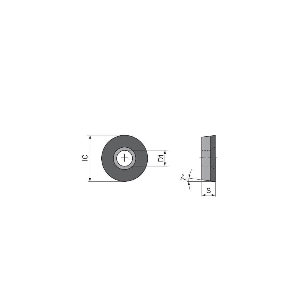 Turning Insert:  RCGW0803M0FNF8 CTDPD20,  Polycrystalline Diamond Uncoated Finish,  Neutral,  0.1575″ Corner Radius,  0.0 &deg N/A Round,  Series  RCGW