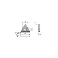 Turning Insert:  TCGT32.51FNA17 CTDPS30,  Polycrystalline Diamond Uncoated Finish,  Neutral,  0.0157″ Corner Radius,  60.0 &deg N/A Triangle,  Series  TCGT