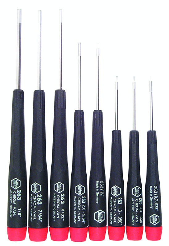 8 Piece - .028 - 1/8" - Precision Hex Screwdriver Inch Set - Makers Industrial Supply