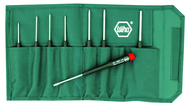 8 Piece - .050 - 5/32" - Precision Ball End Hex Inch Screwdriver Set in Canvas Pouch - Makers Industrial Supply