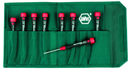 8 Piece - T5; T6; T7; T8 x 40mm; T9; T10 x 50mm; T15; T20 x 60mm - PicoFinish Precision Torx Screwdriver Set in Canvas Pouch - Makers Industrial Supply