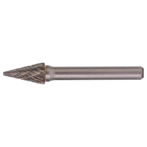 SM-4 Standard Cut Solid Carbide Bur-Pointed Cone Shape - Exact Industrial Supply