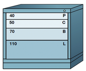 Desk-Standard Cabinet - 4 Drawers - 30 x 28-1/4 x 26-7/8" - Single Drawer Access - Makers Industrial Supply