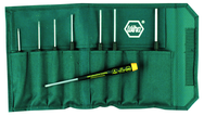 8 Piece - .050; 1/16; 5/64; 3/32; 7/64; 1/8; 9/64; 5/32" - Precision ESD Safe Hex Inch Screwdriver Set in Canvas Pouch - Makers Industrial Supply