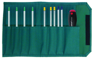 10 Piece - Drive-Loc VI Interchangeable Set - #28199 - Includes: Torx® T6 x T8; T7 x T9; T10 x T15; T20 x T25; Slotted 4.0; 6.0; Phillips #1 #2; Hex 3/32 x 7/64; 1/8 x 9/64; 5/32 x 3/16 - Canvas Pouch - Makers Industrial Supply