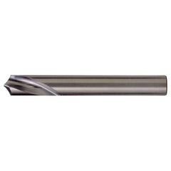 ‎3/8″ × 3-1/8″ OAL 120 Degree Carbide Radial NC Spotting Drills Bright - Exact Industrial Supply