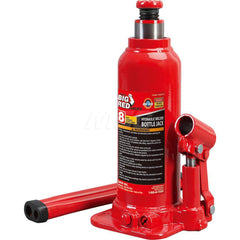 Big Red - Manual Bottle, Screw, Ratchet & Hydraulic Jacks; Type: Hydraulic Bottle Jack ; Load Capacity (Ton): 8 (Inch); Minimum Height (Inch): 9-1/8 ; Minimum Height (Decimal Inch): 9.1250 ; Maximum Height (Decimal Inch): 18.0000 ; Maximum Height (Inch): - Exact Industrial Supply