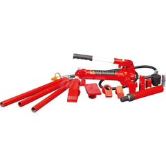 Big Red - Manual Pump & Cylinder Sets; Load Capacity (Ton): 4 Tons ; Includes: 20-7/8", 17-3/4", 9-3/4", 6-1/4", & 4-1/2" Extension Tubes w/Snap-Lock Design - Exact Industrial Supply