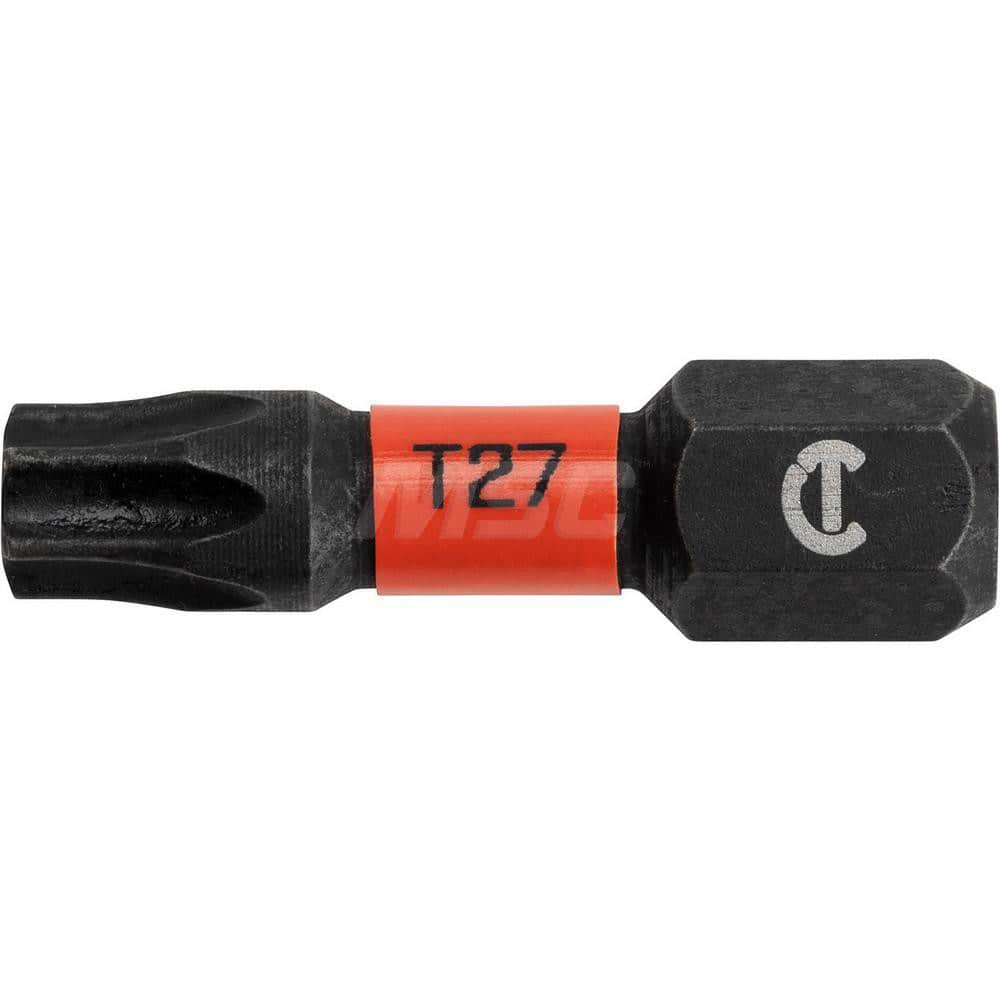 Crescent - Torx Screwdriver Bits; Type: Bit ; Drive Size (Inch): 1/4 ; Style: Power Bit ; Torx Size: T27 ; Overall Length Range: 1" - Exact Industrial Supply