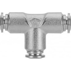 Aignep USA - Metal Push-To-Connect Tube Fittings; Type: Equal Union Tee ; Tube Outside Diameter (Inch): 3/8 ; Maximum Working Pressure: 290.000 ; Connection Style: Push to Connect ; Connection Type: Push to Connect ; Material: 316L Stainless Steel - Exact Industrial Supply