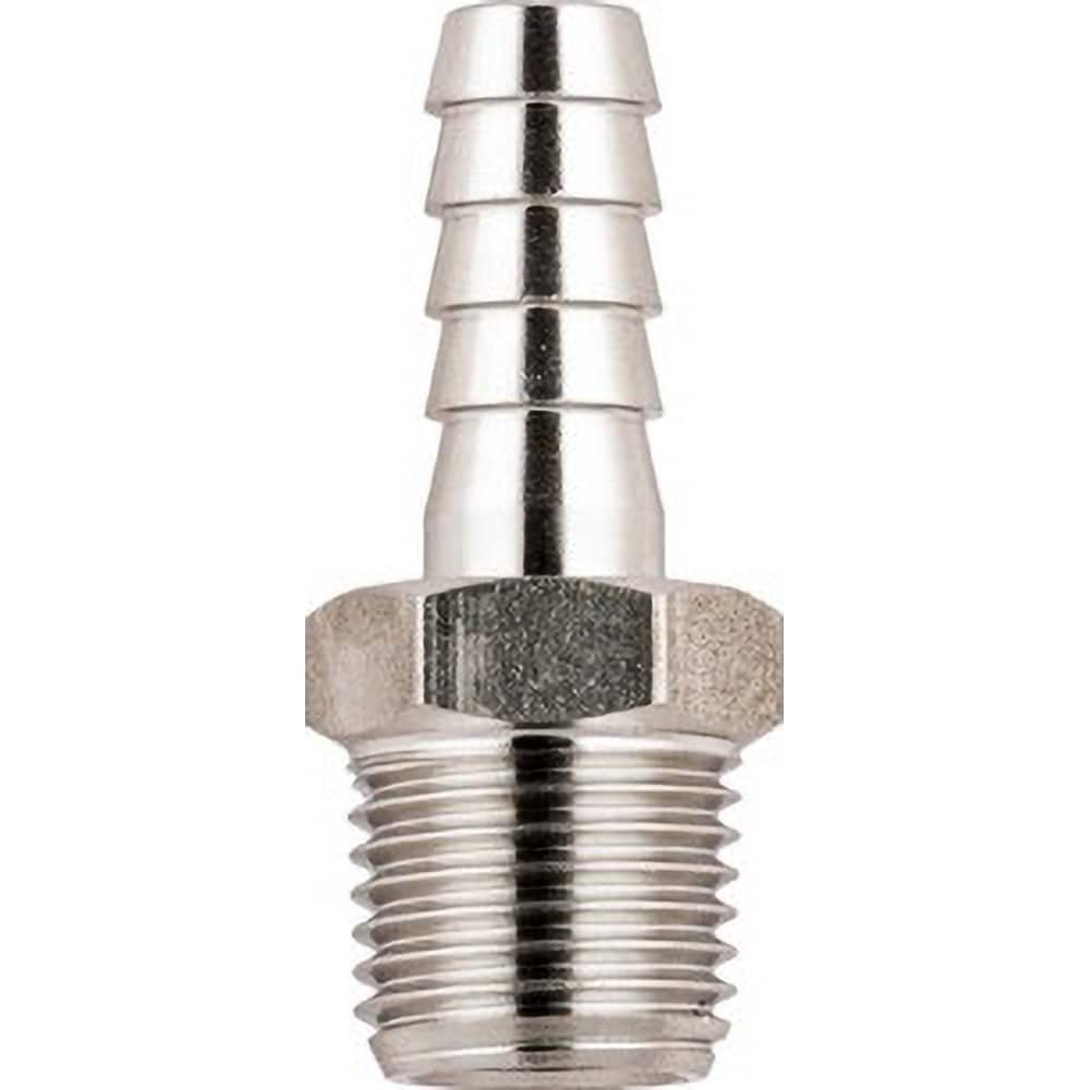 Pipe Hose Barb Adaptor: 1/4″ Fitting, 316L Stainless Steel BSPT, 290 psi