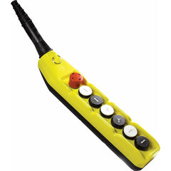 Automation Systems Interconnect - Pushbutton Switch Accessories; Switch Accessory Type: Pushbutton Operator; Emergency Stop ; For Use With: Hoists; Cranes ; Pushbutton Type: Flush ; Pushbutton Shape: Round ; Color: Yellow ; Operator Illumination: NonIllu - Exact Industrial Supply