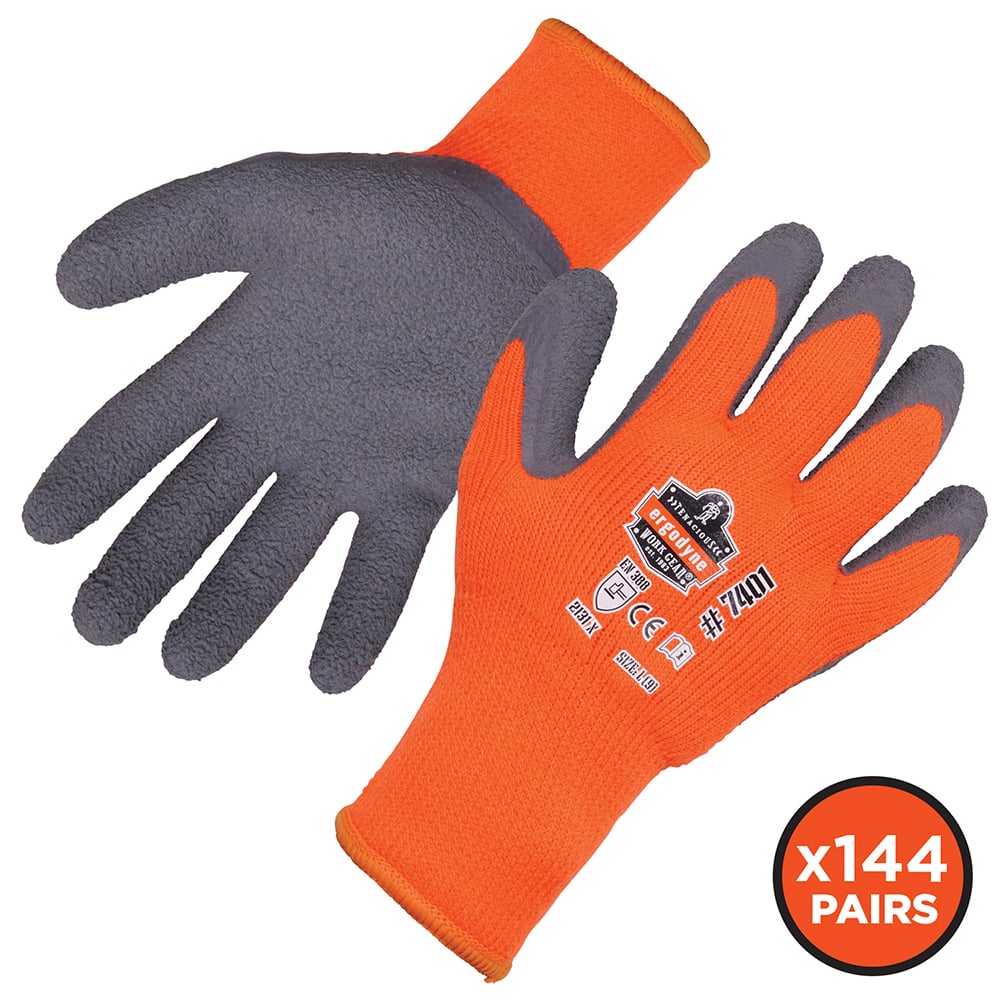 Ergodyne - Work & General Purpose Gloves; Material Type: Acrylic Fleece ; Application: Material Handling; Construction ; Coated Area: Palm ; Women's Size: Medium ; Men's Size: Medium ; Hand: Pair - Exact Industrial Supply